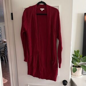 BP Red Open Front Cardigan